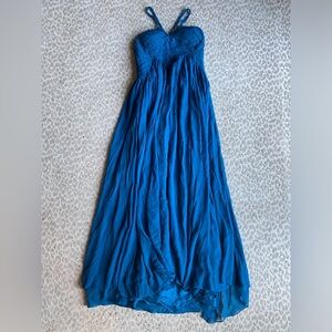 Robert Rodriguez Teal Chiffon Formal Full-Length Gown, size 12